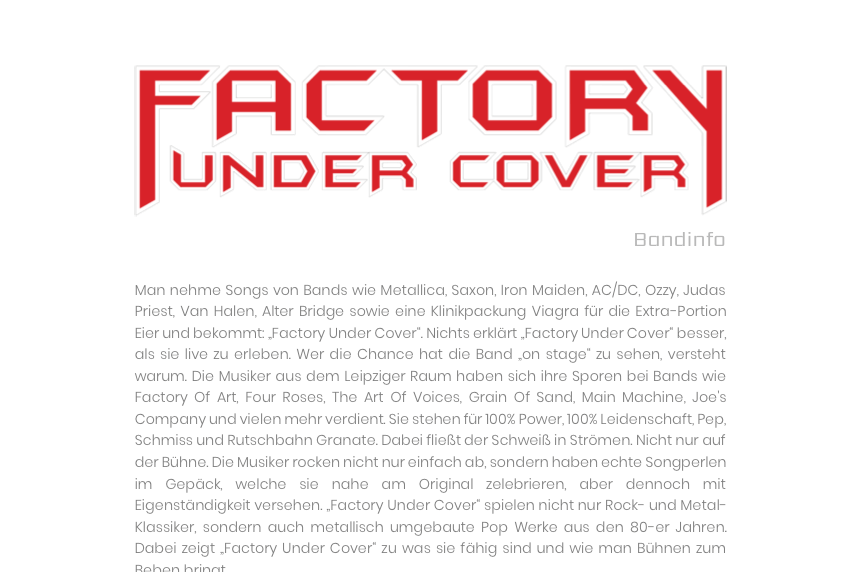 FACTORY UNDER COVER - Bandinfo